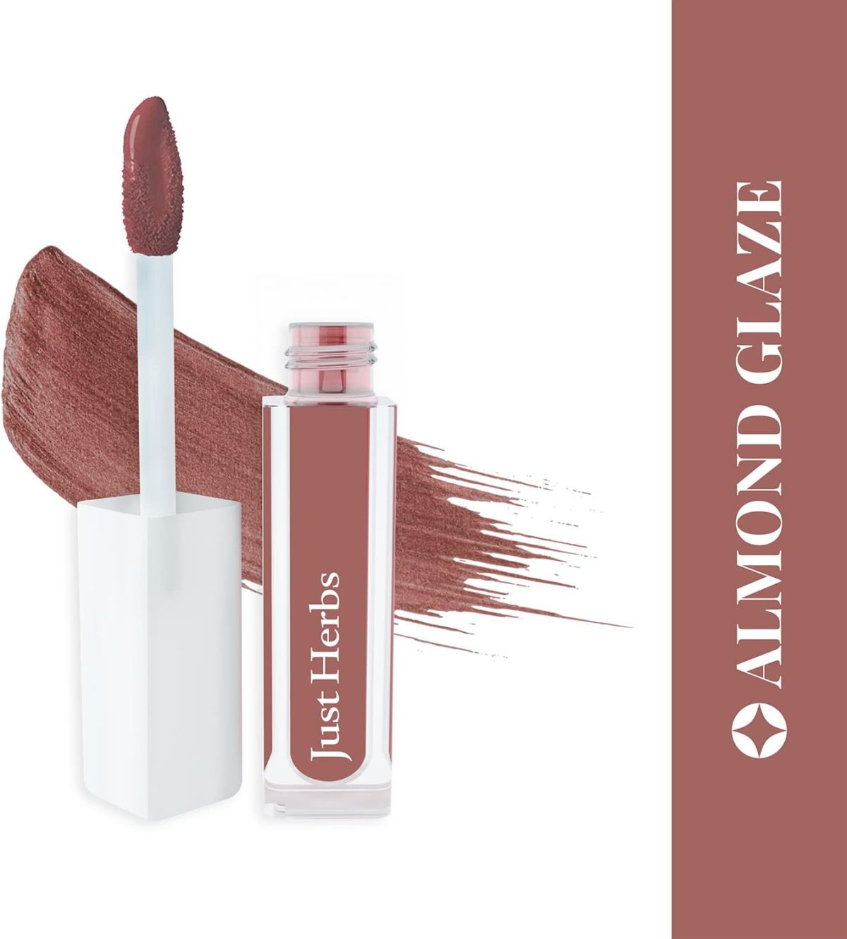 ⁦Just Herbs Ayurvedic Creamy Matte Long Lasting Liquid Lipstick, Lightweight & Hydrating Lip Colour with Liquorice & Sweet Almond Oil - Almond glaze⁩ - الصورة ⁦2⁩