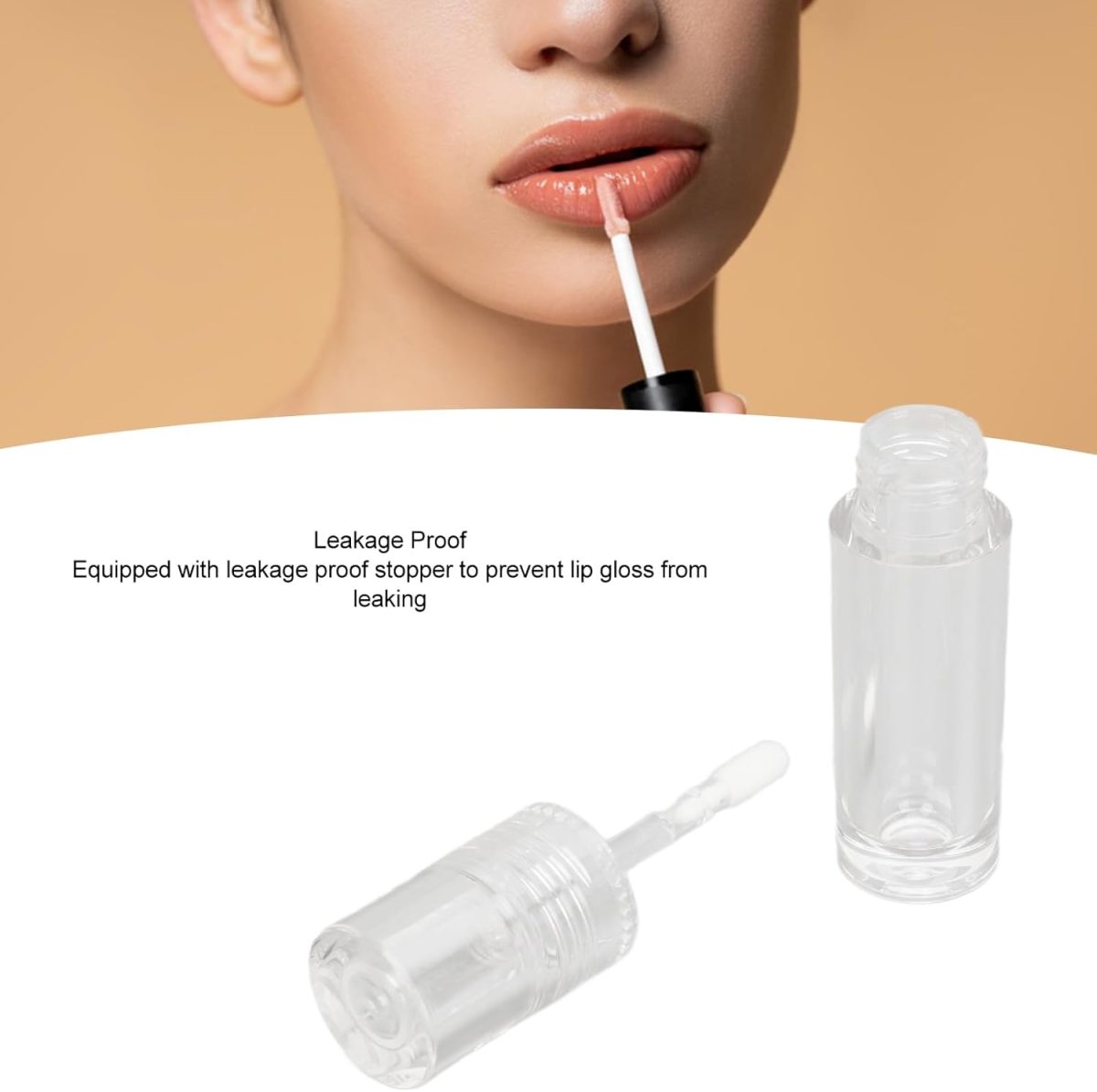 ⁦Refillable Lip Glaze Bottle, 10 Pack Clear Empty Lip Gloss Tube Leakproof Clear Plastic Small Travel Lip Cosmetics⁩ - الصورة ⁦2⁩