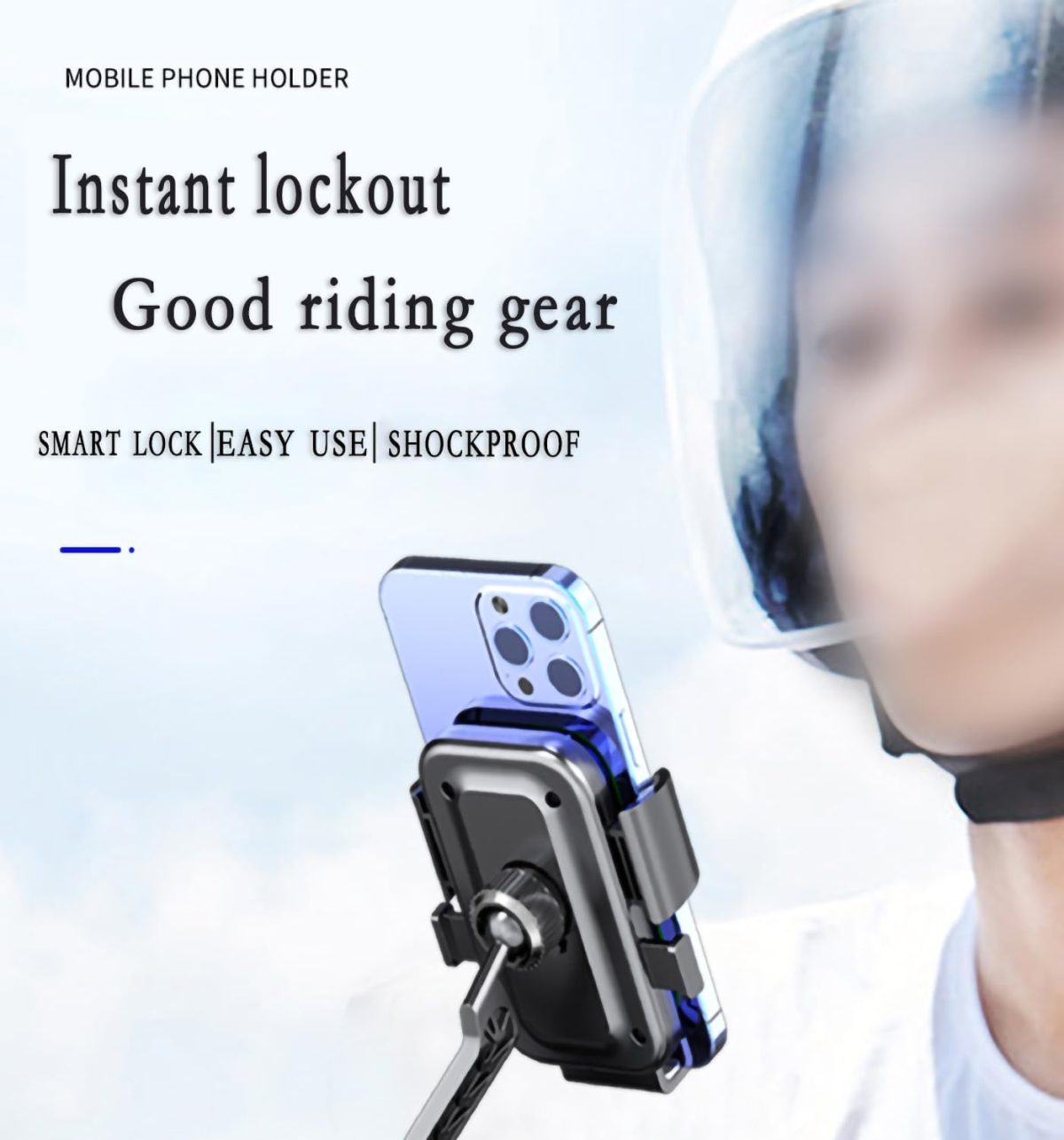 ⁦Azonee Motorcycle Phone Holder, Bicycle Phone Holder, Outdoor Riding Motorcycle Bicycle Mobile Phone Navigation Mount, Compatible with iPhone Samsung Google and All 4.5''-7.1'' Phones⁩ - الصورة ⁦4⁩