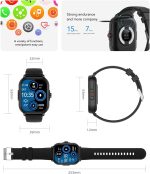 ⁦Smartwatch with Bluetooth Call 2.01" Full Touch Screen Fitness Tracker with activity tracker, Ultra-thin Design, 24/7 Health Management, Compatible with Android & iOS (Silvery/)⁩ - الصورة ⁦8⁩