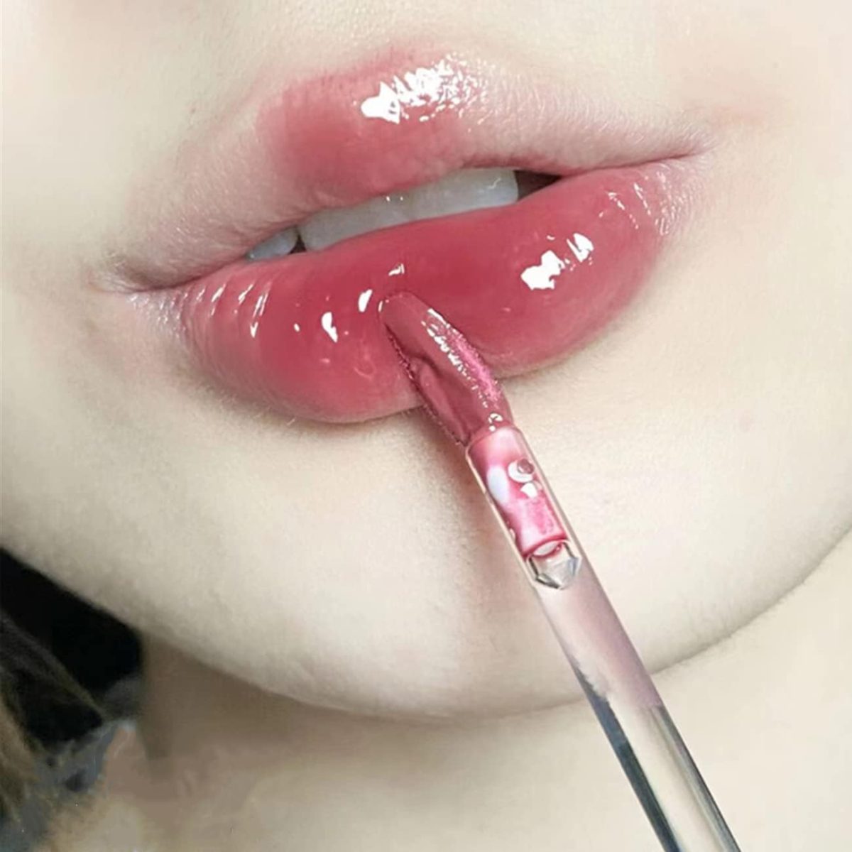 ⁦KWOLYKIM Glass Water Lifter Gloss, Hydrating Lip Gloss, Plumping Water Gloss Lip Gloss Moisturizing Sweet Lip Glaze Cherry Blossom⁩ - الصورة ⁦5⁩
