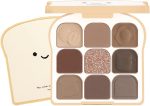 Eyeshadow Palette, 9 Colors Eyeshadow Palette Makeup with 3 Eyeshadow Brushes, Matte Nude Color, Neutral Shimmer, Long Lasting, Highly Pigmented, Cute, Tan