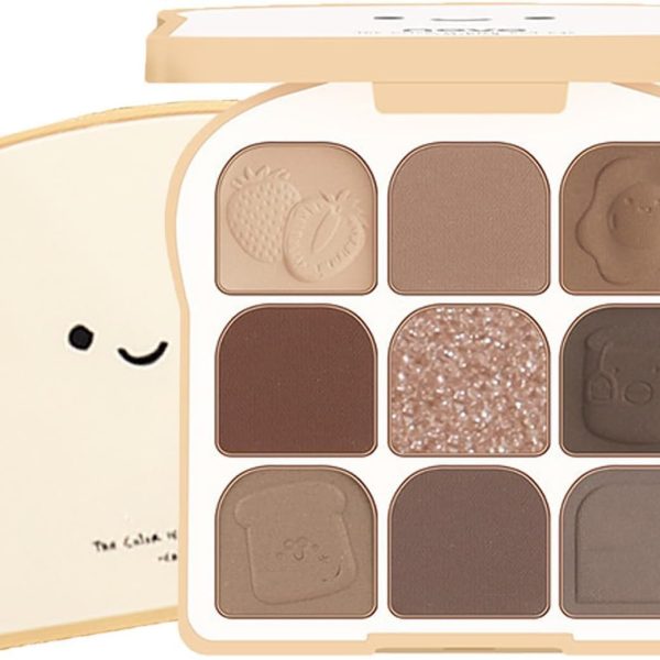 Eyeshadow Palette, 9 Colors Eyeshadow Palette Makeup with 3 Eyeshadow Brushes, Matte Nude Color, Neutral Shimmer, Long Lasting, Highly Pigmented, Cute, Tan