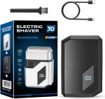 Electric Razor for Men, Mini Electric Foil Shavers, IPX6 Waterproof Wet Dry Face Razor, Portable Travel Electric Shaver, Led Display, USB Type-C Charging (Black)
