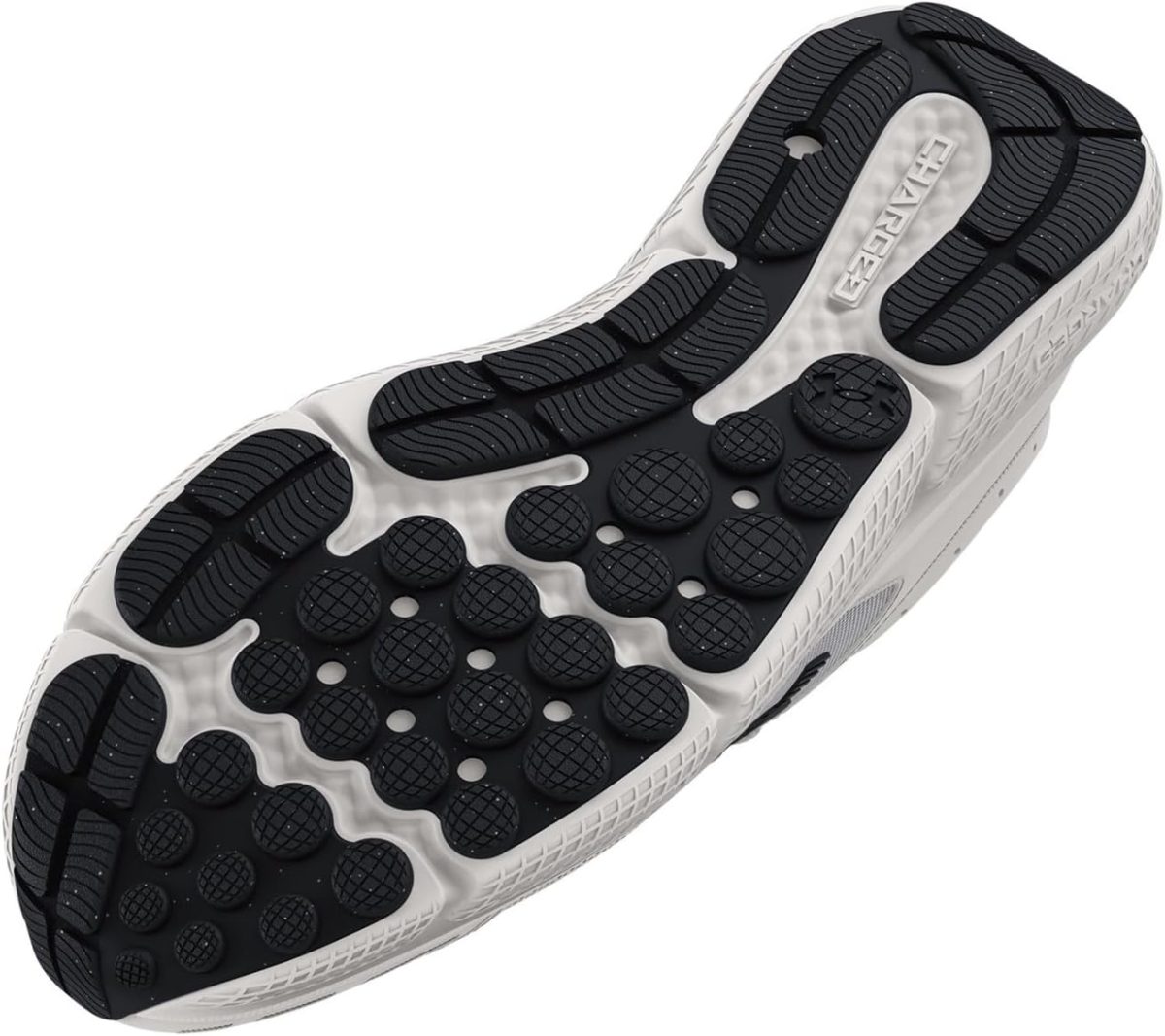 ⁦Under Armour UA Charged Assert 10 Men's Laced Shoes, White/Black/Black, Size 42.5 EU⁩ - الصورة ⁦3⁩