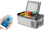 Car Fridge, 15L Portable Car Refrigerator,Phone App Adjusts The Temperature + 45° Shockproof + LED Lighting,AC+DC(/24V) Mini Fridge,For Camping, Road Trip, Picnic / -20℃ Zeenyi