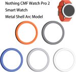 ⁦TEHAOUU Watch Bezel Ring for Nothing CMF Watch Pro 2 Circular Arc style Anti Scratch Anti Collision Stainless Steel Solid Color Modern Stylish Adhesive Cover Watch Accessories Replacement Hard Shell⁩ - الصورة ⁦2⁩