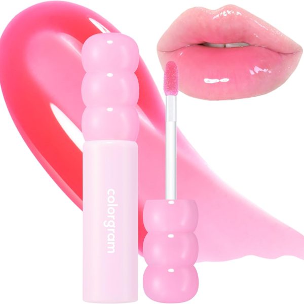 COLORGRAM FRUITY GLASS GLOSS 03 GIGGLE STRAWBERRY | Non-Sticky Glossy Lip Tint with Glass-Like Shine | Long-Lasting Hydrating Lip Gloss for Smooth & Plump Lips