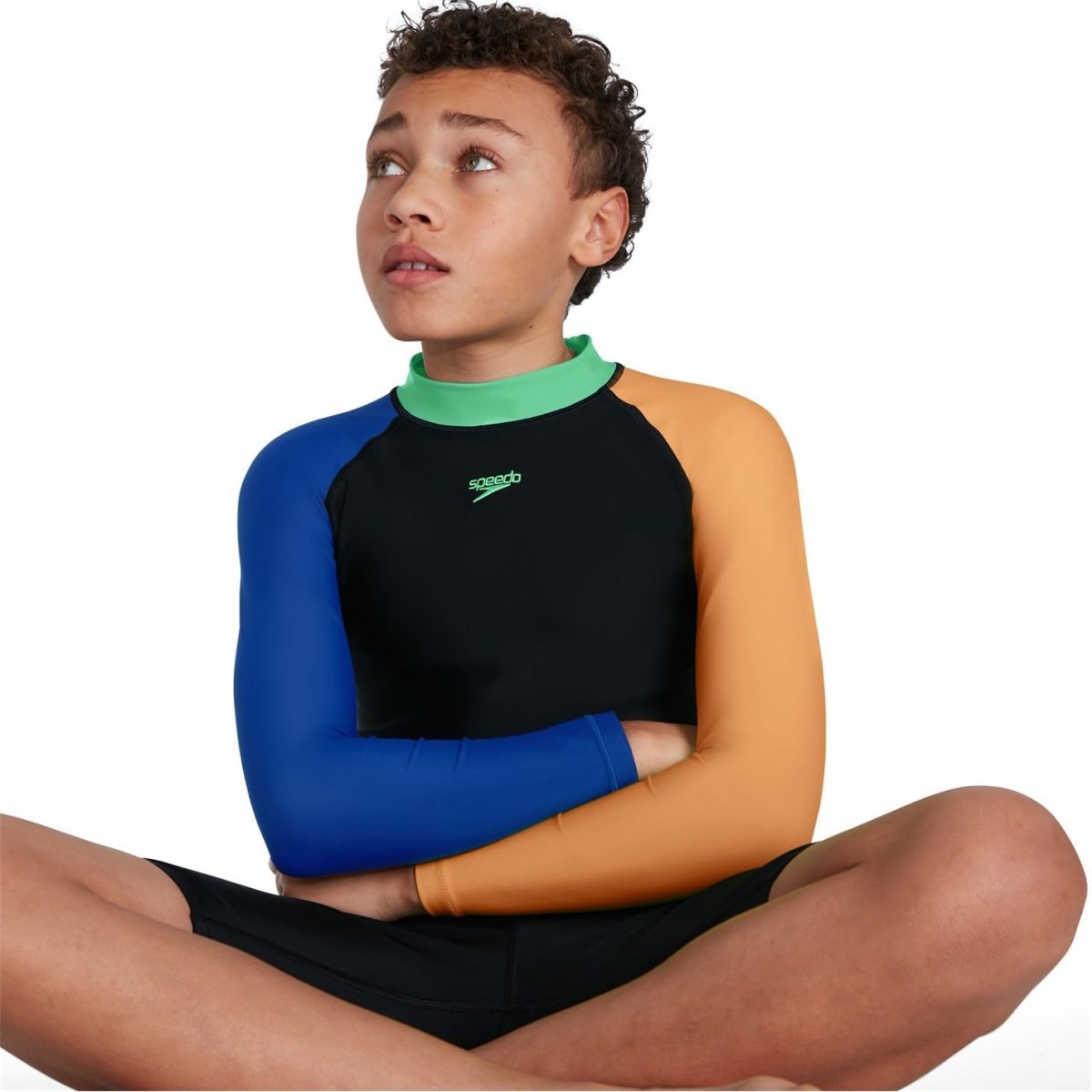⁦Speedo Boys Colourblock Swimming Set Rash Guard Set (pack of 1)⁩ - الصورة ⁦5⁩