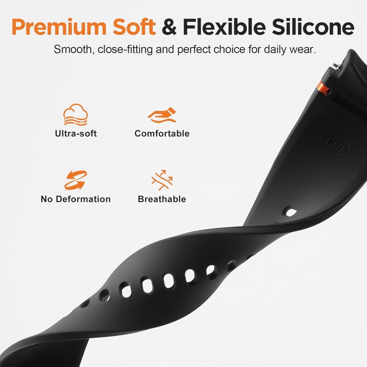 ⁦Silicone Strap Compatible With Samsung Galaxy Watch 7/6/5/4/FE 40mm 44mm, Quick Release No Gap Watch Band for Galaxy Watch 6 Classic/4 Classic 43mm 47mm 42mm 46mm Sport Wristbands⁩ - الصورة ⁦3⁩