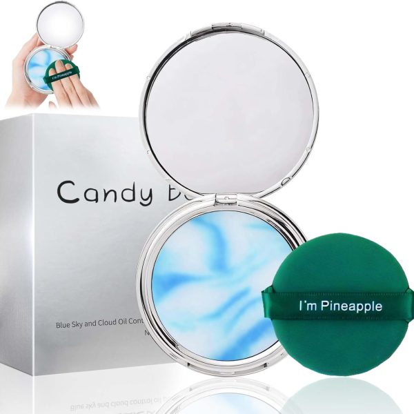 Allony Beautiful Candy Gel Powder, Oil Control Mattifying Powder, Candy Bella Gel Powder, Silky Compact Powder Mattifying, Compact Powder with Powder Down (A, Pink)