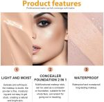 ⁦KASTWAVE Liquid Foundation Cream, 2 Pcs Long-Lasting Hydrating Foundation, Full Coverage Matte Concealer Make Up, Oil Control & Waterproof Base Primer, with Foundation Brush, for Face Makeup (1 Fl.Oz)⁩ - الصورة ⁦5⁩