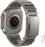 synsing Titanium Band for Apple Watch Ultra 2 49mm Series 10 46mm, Titanium Metal Watchband Strap for iWatch 45mm 44mm 42mm 41mm 40mm 38mm Series 9/8/7/6/5/4/3/2/1/SE