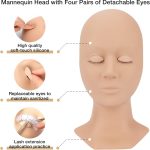 ⁦LASHVIEW Eyelash Extension Kit,Professional Eyelash Mannequin Head Kit with 4pc Removable Eyelids, Lash Kit for Eyelash Extensions Beginners,Training Makeup and Eyelash Graft⁩ - الصورة ⁦4⁩
