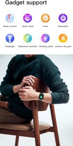 ⁦BLS-SA Smart Watch for Men Women,1.81" Display Smartwatch With Live Wallpaper Fast Charge Long lasting battery Bluetooth Fitness Tracker With Phone Calling IP68 For iOS Android Phone（Black）⁩ - الصورة ⁦9⁩