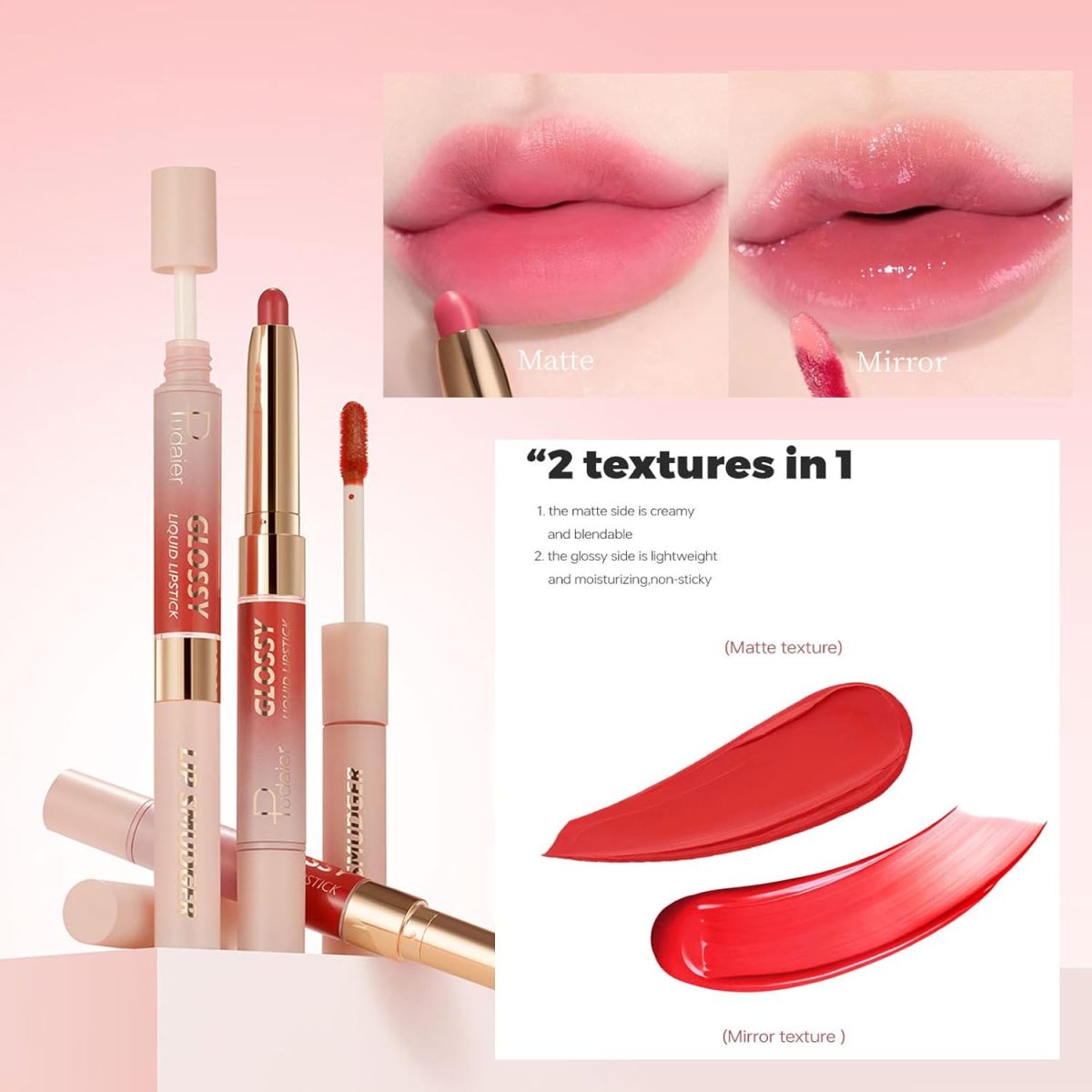⁦2-IN-1 Lip Liner and Lip Stain High Pigmented Lip Liner And Lip Stian Set, Long Lasting Waterproof Velvet Lip Tint, Well-Defined Lipliner Moisturize And Plump, Non-Stick Cup⁩ - الصورة ⁦3⁩