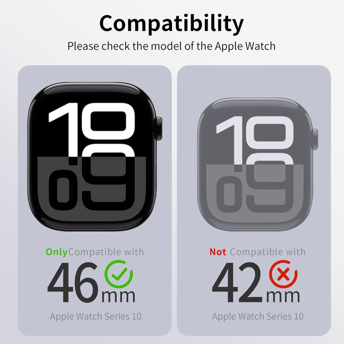 ⁦VEMIGON Rugged Armor Cover Case Compatible with Apple Watch Series 10 46mm, Full Protection Military Grade, Soft Flexible Shockproof Resist Sport iWatch Bumper - (S10-46mm Black)⁩ - الصورة ⁦2⁩