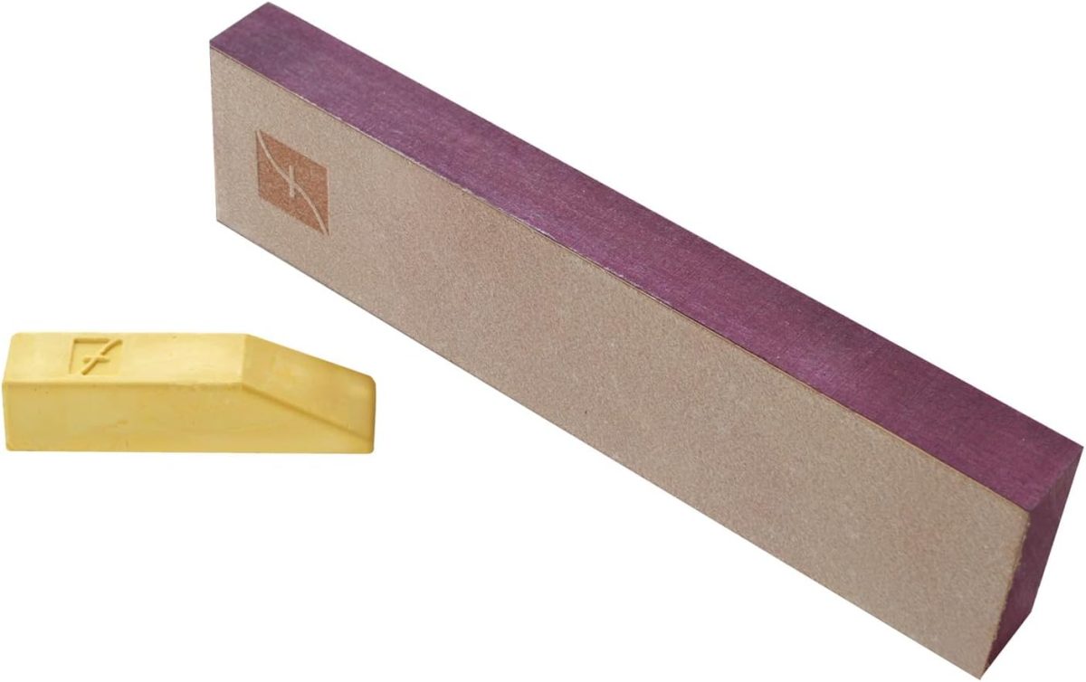 Flexcut PW14 Knife Strop, with 1 Ounce Bar of Flexcut Gold Polishing Compound, 8 X 2 Inch Leather Surface
