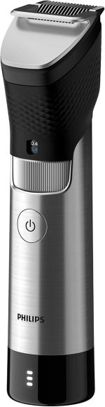 ⁦Philips Series 9000 beard trimmer with SteelPrecision technology including beard comb attachment and travel case (model BT9810/15)⁩ - الصورة ⁦3⁩