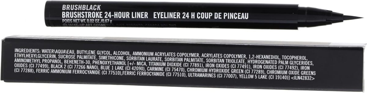 ⁦MAC Brushstroke Liner Brush - Black Eyeliner - Liquid - Long-lasting, Water-resistant, Smudge-proof⁩ - الصورة ⁦3⁩