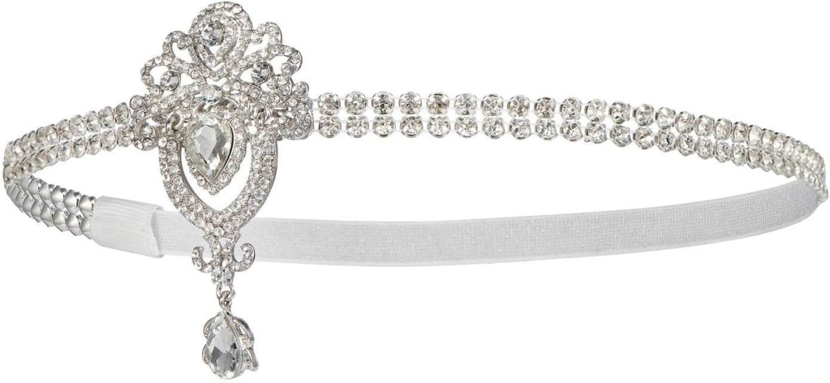 ⁦1920's Flapper Headband, Great for Gatsby Headpiece 20s Art Deco Hair Accessories Headband Sliver⁩ - الصورة ⁦7⁩