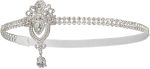 ⁦1920's Flapper Headband, Great for Gatsby Headpiece 20s Art Deco Hair Accessories Headband Sliver⁩ - الصورة ⁦7⁩