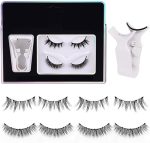 2Pair Magnetic Eyelashes Without Eyeliner, Reusable magnetic eyelash Kit, Dual False Eyelashes Natural Look, Magnetic Lashes, Best Fake Eyelashes for Beginners
