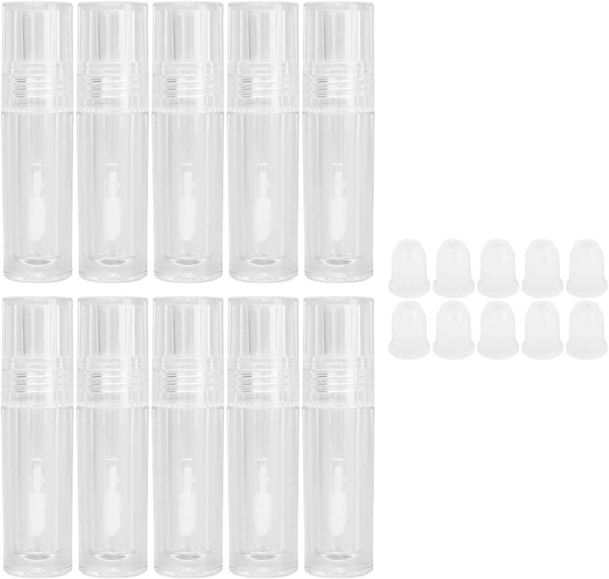 ⁦Refillable Lip Glaze Bottle, 10 Pack Clear Empty Lip Gloss Tube Leakproof Clear Plastic Small Travel Lip Cosmetics⁩ - الصورة ⁦6⁩