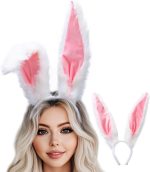 Bunny Ears Headband, Rabbit Ears Headbands, Furry Party Hairband Costume Accessories for Women