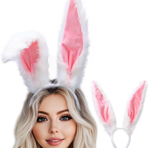 Bunny Ears Headband, Rabbit Ears Headbands, Furry Party Hairband Costume Accessories for Women