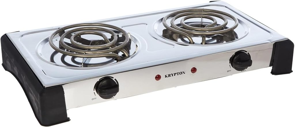Krypton Stainless Steel Double Burner Hot Plate | Model No KNHP5310 with 2 Years Warranty