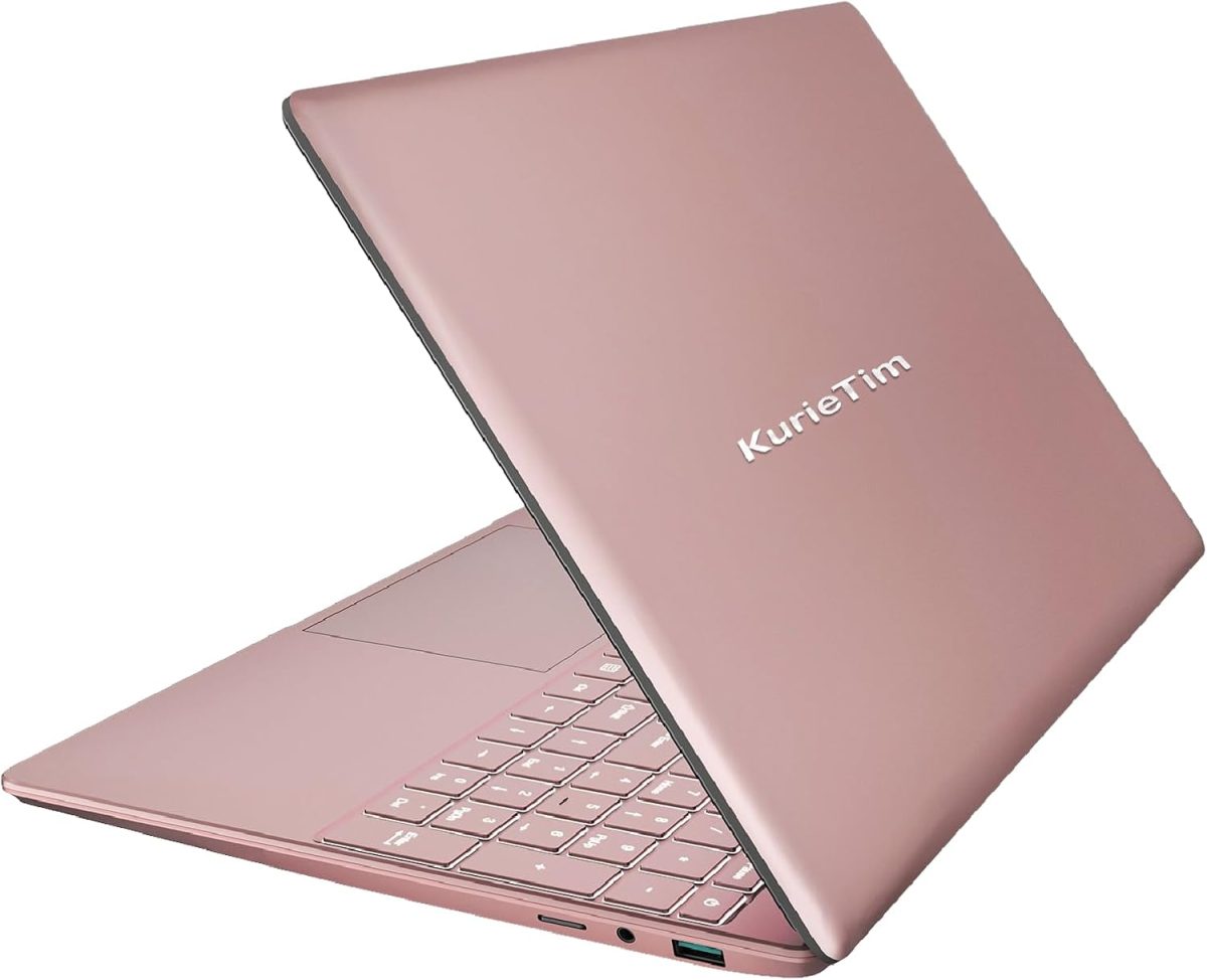 ⁦15.6" Laptop Computer, N95 Processor (4C4T, 1.7-3.4GHz) Gaming Laptop 16GB RAM 512GB PCIe SSD, FHD Display, Backlit Keyboard, Fingerprint Unlock, Students Business Laptop PC Win11 Pro OS,Rose Gold⁩ - الصورة ⁦8⁩