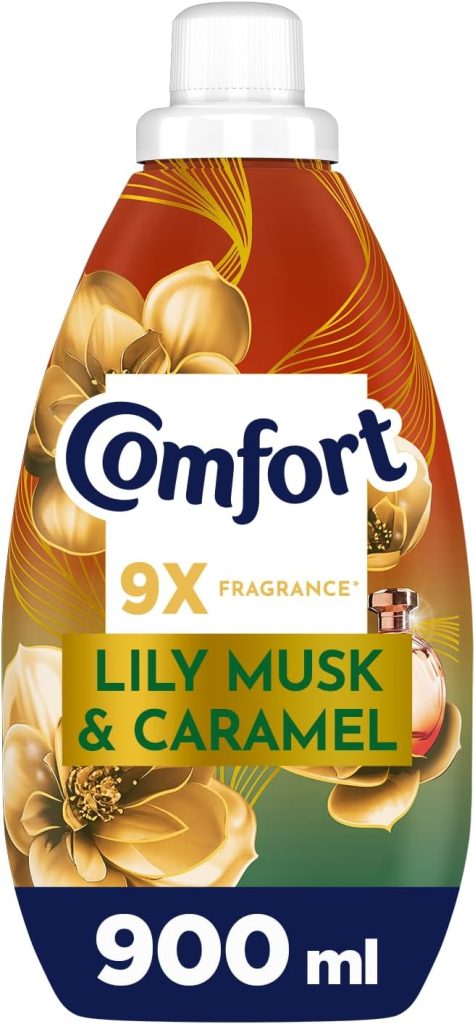 Comfort Concentrate Fabric Softener, Lily Musk & Caramel, 9x fragrance*, 900ml
