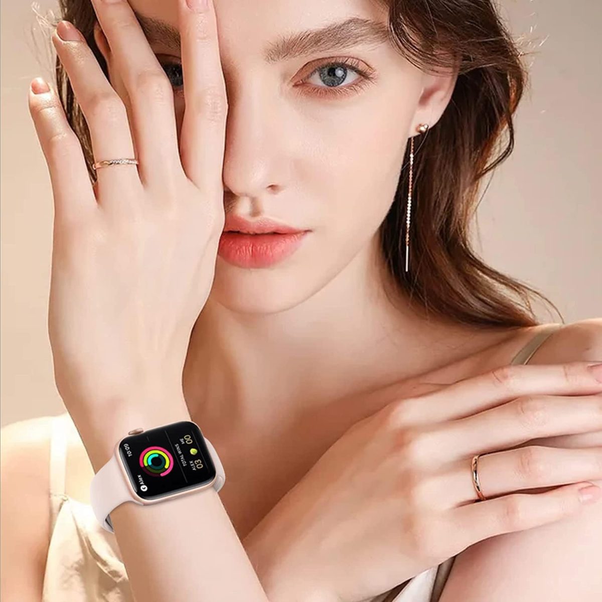 ⁦15 Pack Soft Silicone Bands Compatible with Apple Watch Band 40mm 41mm 38mm 45mm 44mm 42mm for Women Men,Waterproof Sport iWatch bands Replacement Strap Wristbands for iWatch SE Series 9 8 7 6 5 4 3 2⁩ - الصورة ⁦3⁩