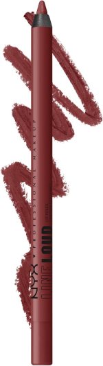 NYX Professional Makeup Line Loud Lip Pencil, Waterproof, Infused with Jojoba Oil, Smooth Comfy Lips, Soft Matte Finish, Vegan Formula, No Wine-ing