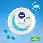 ⁦NIVEA Soft Moisturising Cream for Face, Body and Hands with Vitamin E and Jojoba Oil, Moisturises Deeply, All-Purpose, Jar 3x300ml⁩ - الصورة ⁦2⁩
