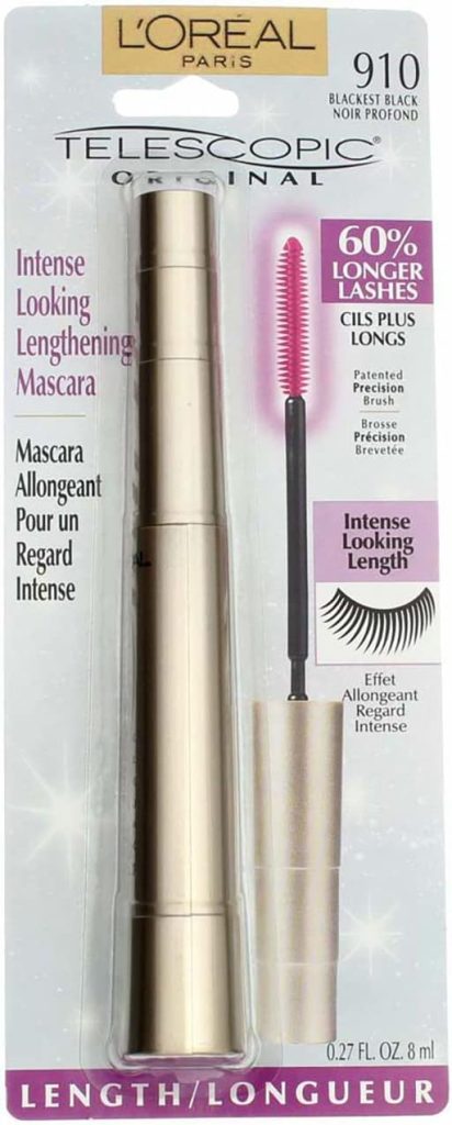 L'Oréal Paris Telescopic Original Mascara, 910 Blackest Black (Pack of 2)