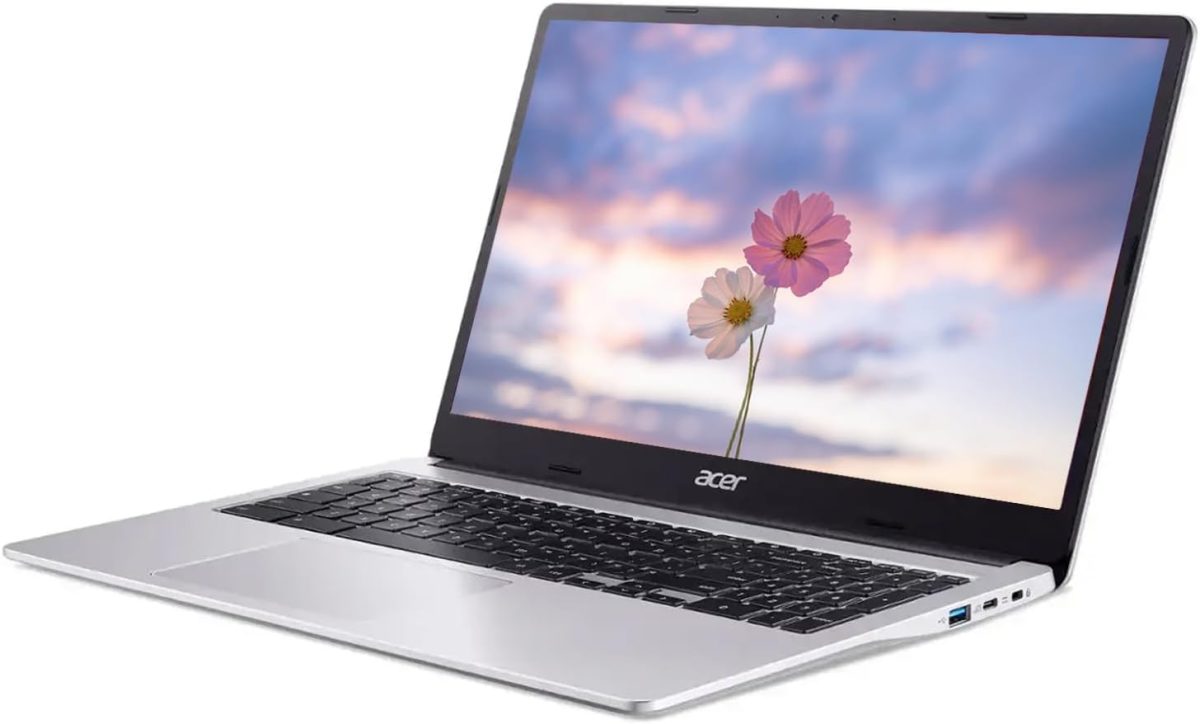 ⁦acer Chromebook 315 15.6" HD Laptop for Home & Students, Intel Pentium N6000, 4GB RAM 384GB Storage(128GB eMMC+256GB SD Card), Wi-Fi 6, Numeric Keypad, 2 x Display Port, Type-C, Chrome OS, w/Battery⁩ - الصورة ⁦3⁩