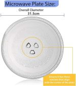 ⁦Goodern 31.5 CM Replacement Microwave Glass Plate Microwave Turntable Tray,Microwave Plate Parts Durable Microwave Tray,Replacement Microwave Glass Turntable for GE,Samsung,Magic Chef,Dishwasher Safe⁩ - الصورة ⁦6⁩