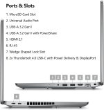 ⁦Dell Latitude 15 5000 5550 15.6" FHD Business Laptop Computer, Intel Ultra 7 155U (Beat i7-1355U), 64GB DDR5 RAM, 1TB SSD, WiFi 6, Bluetooth 5.3, Backlit Keyboard, Fingerprint Reader, Windows 11 Pro⁩ - الصورة ⁦8⁩