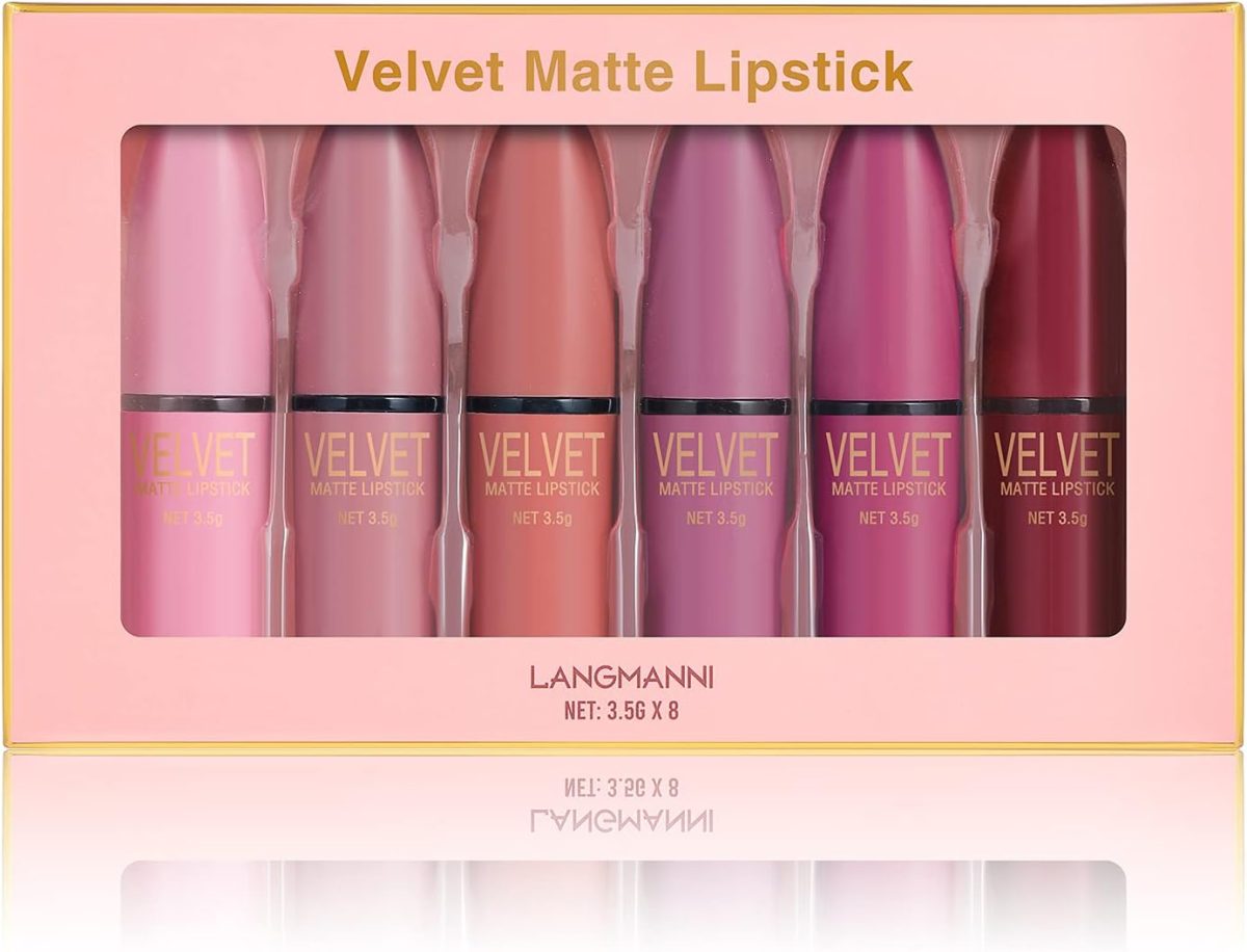 ⁦Petansy 6 Colors Matte Lipstick Set Long Lasting Waterproof Velvet Lipstick Kit Velvet Smooth Lipstick Gift Set with Gift Box⁩ - الصورة ⁦6⁩
