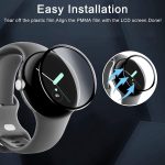 ⁦T Tersely 【3 Pack】 Screen Protector for Google Pixel Watch 3 41mm/45mm, Clear PMMA Curved Film, Soft Protective Full Coverage Film Accessories Compatible with Google Pixel Watch 3 2024 (41mm)⁩ - الصورة ⁦6⁩