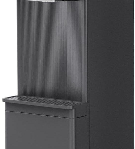 FLEXY® Top Loading Water Dispenser – 3 Push Taps (Hot, Cold & Normal), German Tech, SS Tank, Storage Cabinet, Compressor Cooling, Auto Temp Control, Overheat Protection, 2-Yr Warranty (Black)