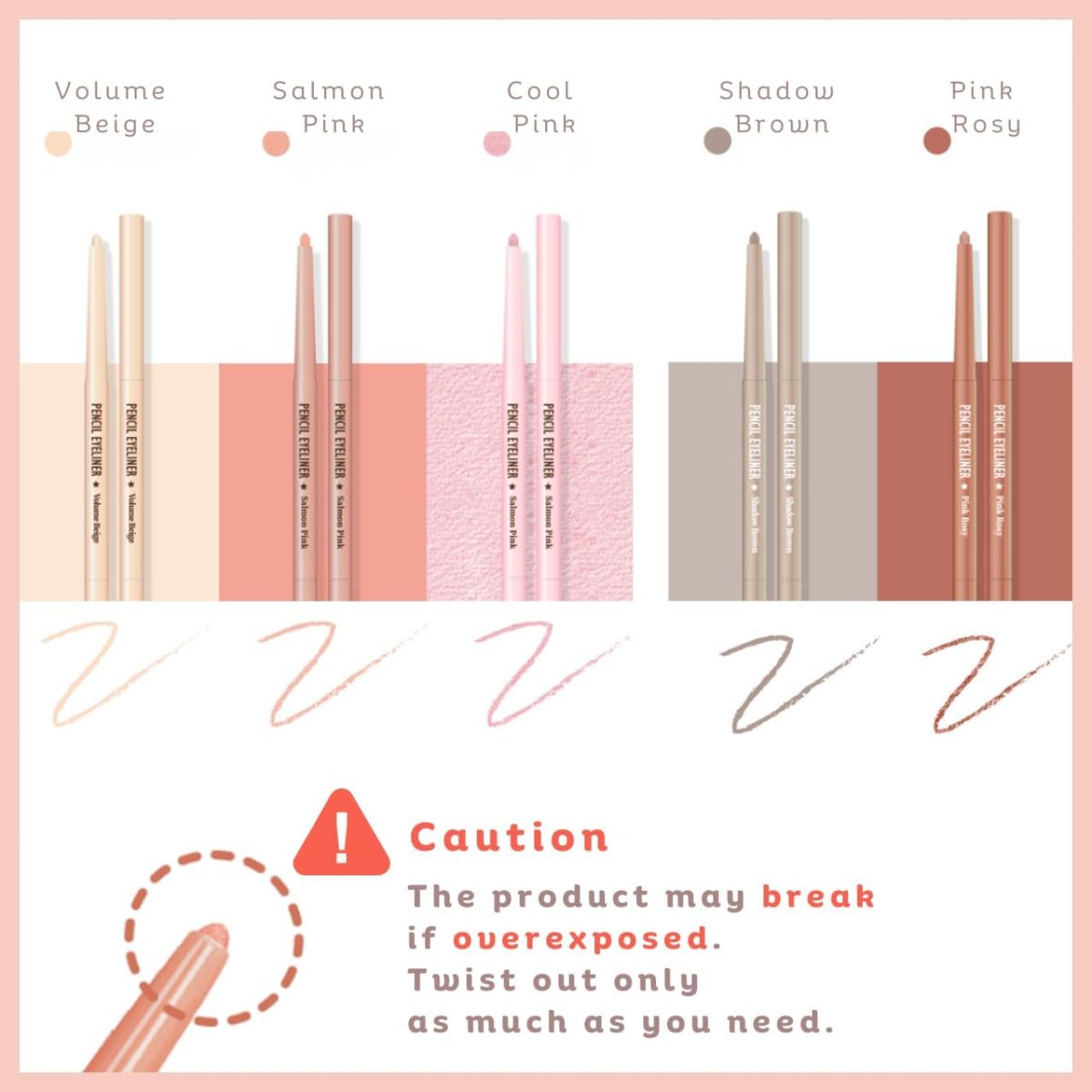 ⁦Produco [thebom] AegyoSal Eyeliner Under-Eye Enhancing Pencil Highlighter Eye Makeup (2set) (Volume Beige + Shadow Brown)⁩ - الصورة ⁦7⁩