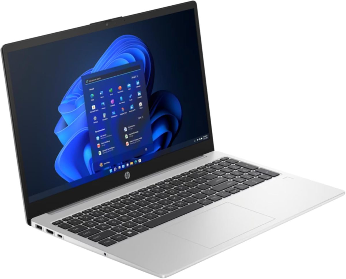 HP Laptop | 15.6 Inch FHD Display | Intel Core i7-1355U | 16 GB DDR4 RAM | 512 GB SSD | Intel Iris Xe | Windows 11 Pro | QWERTZ Keyboard | Natural Silver | Office 2024 | Wireless Mouse & NBP Bag
