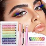 ⁦Colored Lash Clusters 6 Mix Colors DIY Lash Extension Kit 14mm 16mm Individual Lashes Cluster Kit with Lash Bond and Seal Glue, with Lash Bond and Seal and Lash Tweezers (Colored Lash Clusters Kit)⁩ - الصورة ⁦8⁩