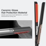 ⁦Oxsaytee Hair Iron Straightener Up to 220° Digital 5 Heat Settings Hair iron with Ceramic Coating for Smooth Glide Lasting Results for Curl Auto-shut off, Black⁩ - الصورة ⁦6⁩