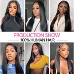 ⁦13x4 HD Lace Frontal Closure 12 Inch Straight Lace Frontal Human Hair 100% Unprocessed Brazilian Virgin Hair Ear to Ear Swiss HD Transparent Lace Closure Only Pre Plucked 1B Black⁩ - الصورة ⁦5⁩