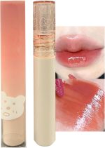 KWOLYKIM Glass Water Lifter Gloss, Hydrating Lip Gloss, Plumping Water Gloss Lip Gloss Moisturizing Sweet Lip Glaze Snow Pink