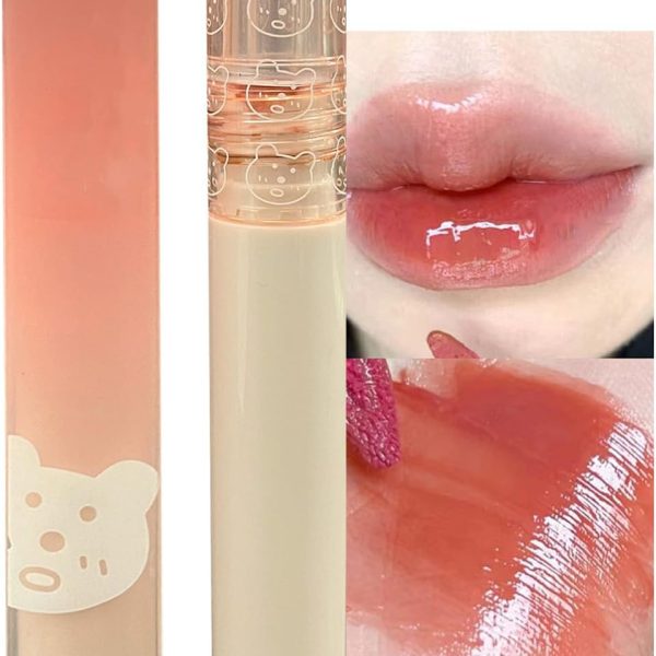 KWOLYKIM Glass Water Lifter Gloss, Hydrating Lip Gloss, Plumping Water Gloss Lip Gloss Moisturizing Sweet Lip Glaze Snow Pink